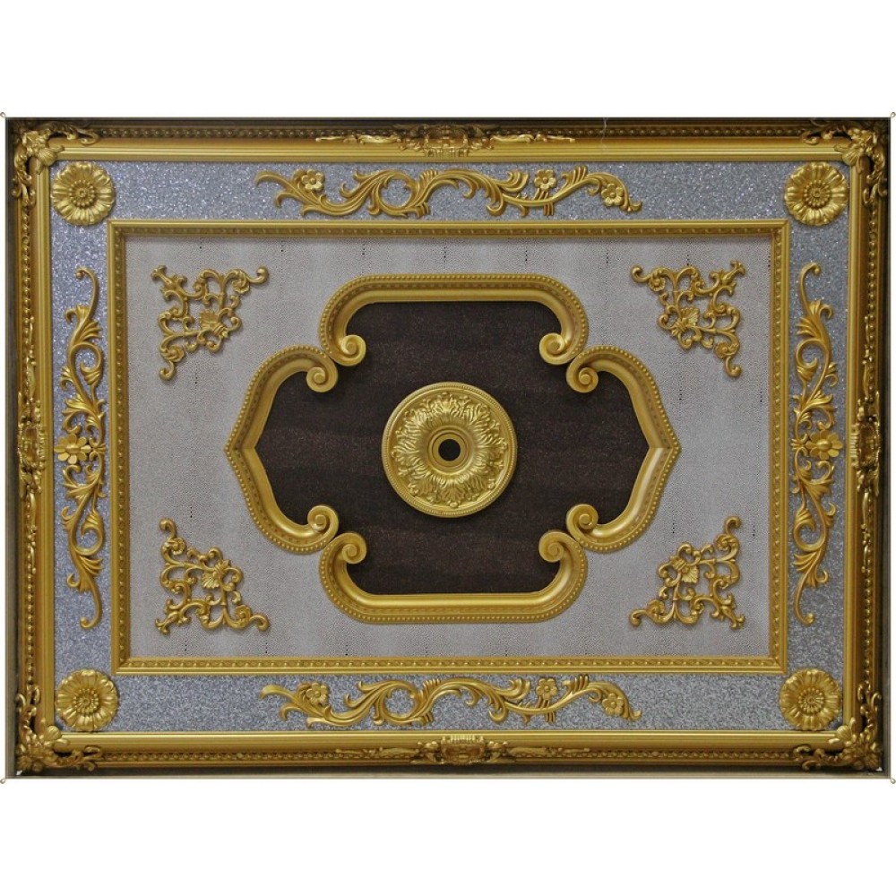 120x160 cm Dikdortgen Osmanli Saray Tavan S-344 Avize Gobegi Altin Varak Kaplamali 3D